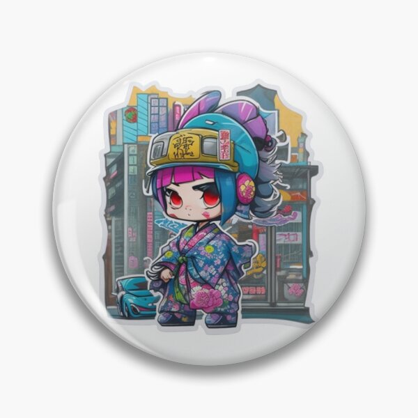 Item preview, Adorable kimono-clad girl radiating stylish charm stickers and more. designed and sold by mefirefire.