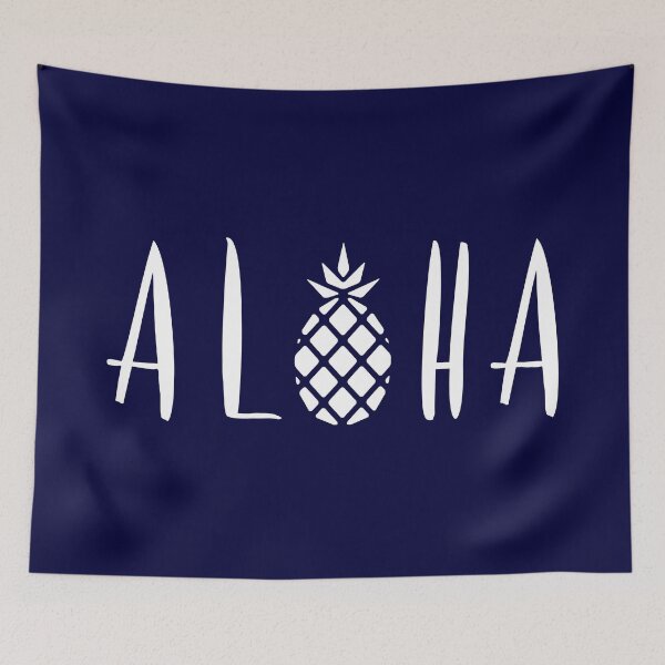 Item preview, Nautical Navy White Geometric Pineapple Aloha  designed and sold by MysticMagpie.