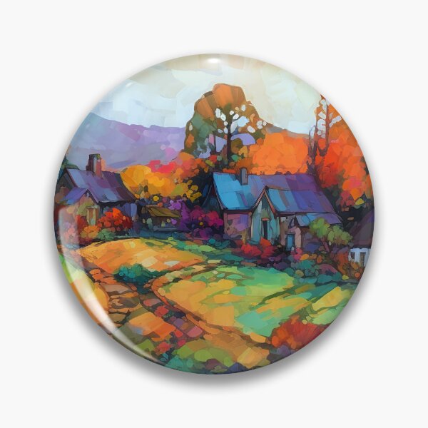 Item preview, Countryside village at sunset 3 designed and sold by Art by Lilia.