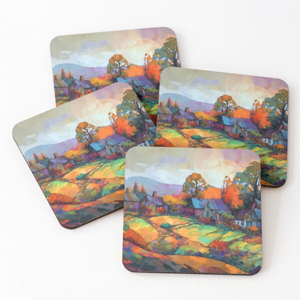 Item preview, Countryside village at sunset 3 designed and sold by Art by Lilia.