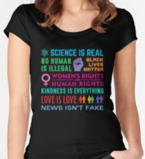 Anti-Trump Resist Slogans Women's Fitted Scoop T-Shirt