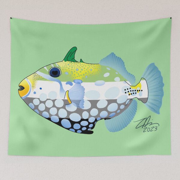 Item preview, Aromantic Clown Triggerfish designed and sold by Zia Frazier.