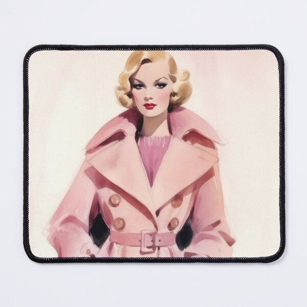 Item preview, Retro 1930s Fashion Model Art, Stylish Pink Lady designed and sold by LuluLovely.