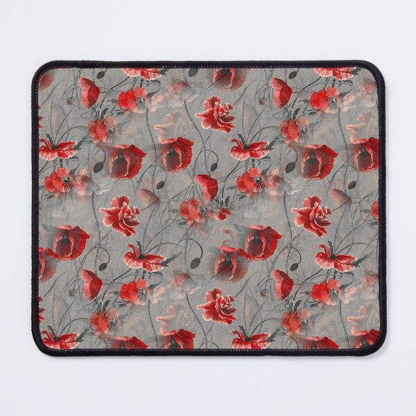 Item preview, Seamless Nature Pattern (Poppies) On Teal designed and sold by DarklingAnubiss.