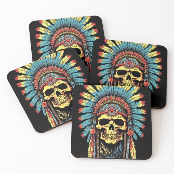 Artikelvorschau, Native American Indian Chief Skull Design #6 entworfen und verkauft von CoutureCrypt.