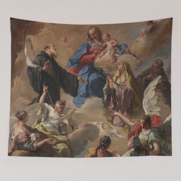 Item preview, Saints Presenting a Devout Woman to the Virgin and Child | Giovanni Battista Pittoni | 1720 Baroque Catholic Art designed and sold by CJET.