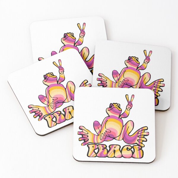 Item preview, Pink Purple Yellow Wave Peace Frog  designed and sold by natnat7w.