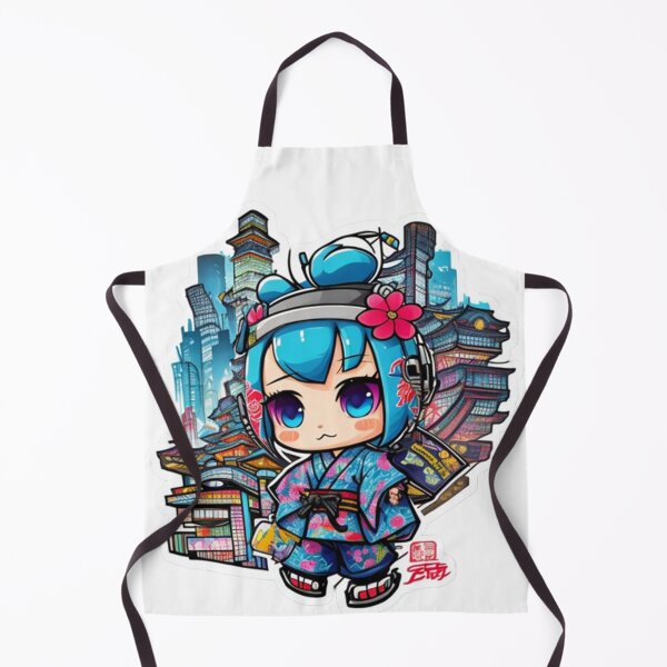 Item preview, Adorable kimono-clad girl radiating stylish charm stickers and more. designed and sold by mefirefire.