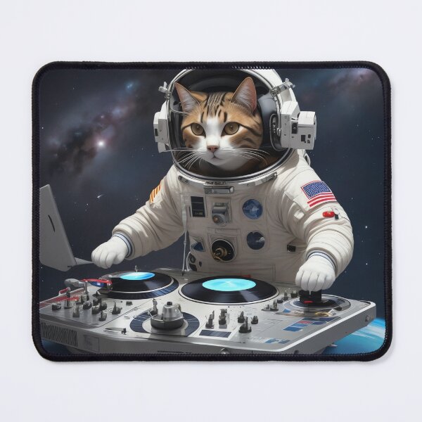 Item preview, beautiful dj cat dressed as an astronaut in space designed and sold by mextrance.