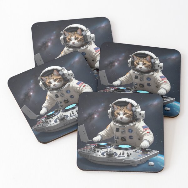 Item preview, beautiful dj cat dressed as an astronaut in space designed and sold by mextrance.