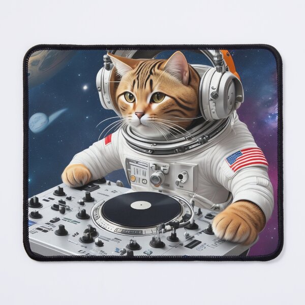 Item preview, disc jockey astronsut cat designed and sold by mextrance.