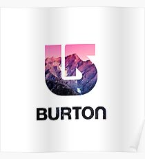 Burton Snowboards Pink Poster