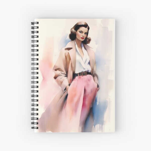 Item preview, Stylish 1930s Fashion Model in Pastel Colours, Watercolor Style designed and sold by LuluLovely.