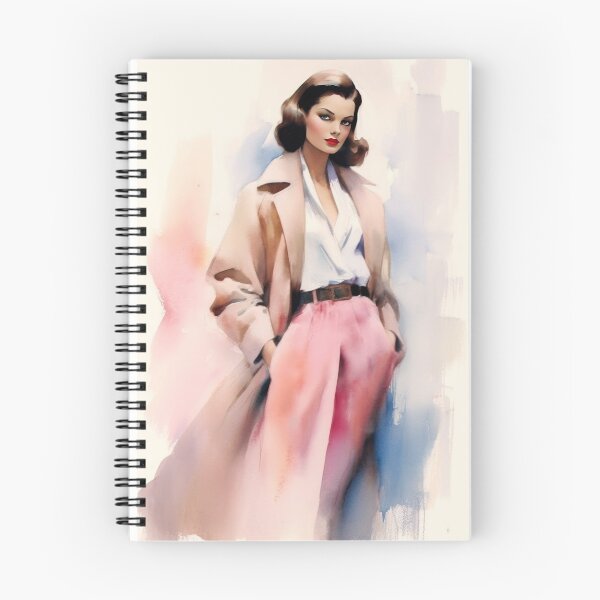 Item preview, Stylish 1930s Fashion Model in Pastel Colours, Watercolor Style designed and sold by LuluLovely.