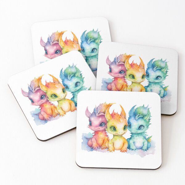 Item preview, Watercolor cute dragon baby pack colorful designed and sold by ArtHideaway.