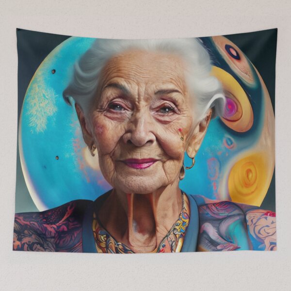 Item preview, Portrait of old woman, planet designed and sold by jsebouvi.