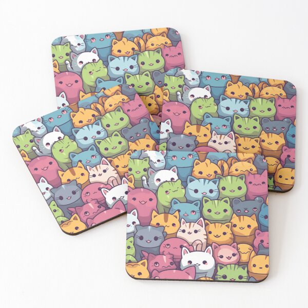 Item preview, Colorful Kawaii Cats Adorable Patterns For Your Unique Style designed and sold by DigitalPixelize.