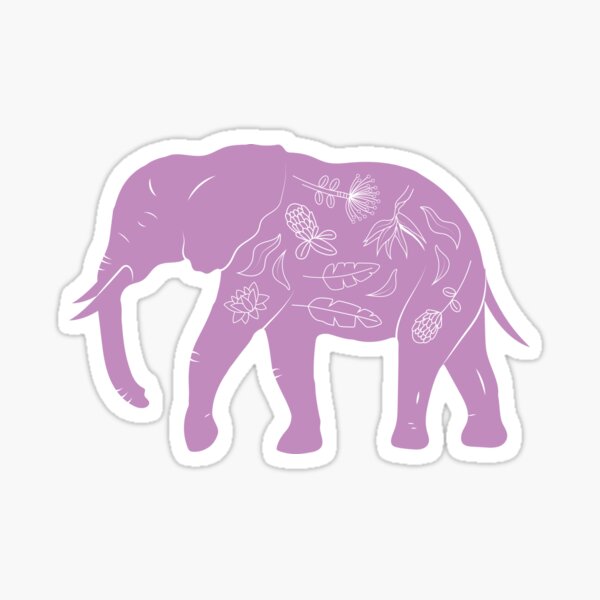 Item preview, Lilac Flora Elephant designed and sold by Natsnotfazed.