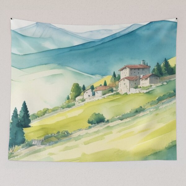 Item preview, Hillside Villas In Summer On The Apennine Mountains, Italy designed and sold by BBGIFTSUK.