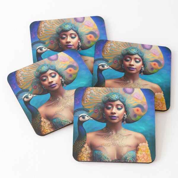 Item preview, Portrait with a peacock designed and sold by jsebouvi.