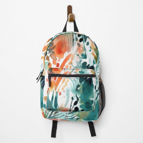 Item preview, Boho abstract animal print turquoise orange pattern designed and sold by DaisyMarroquin.