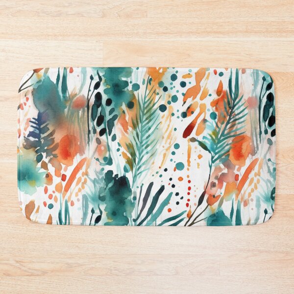 Item preview, Boho abstract animal print turquoise orange pattern designed and sold by DaisyMarroquin.