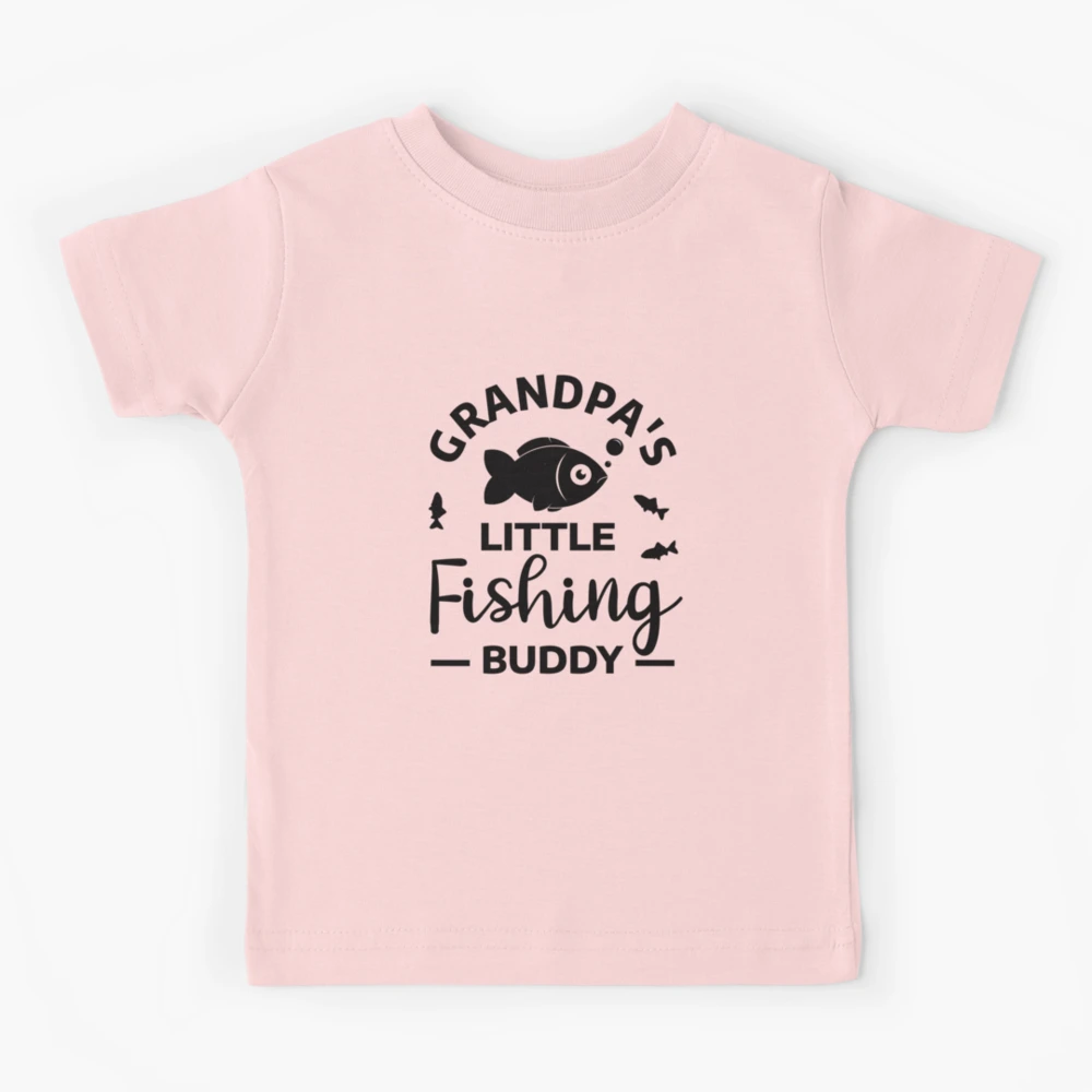 Grandpa's Little Fishing Buddy Pink Fishing Kids Clothing | Redbubble