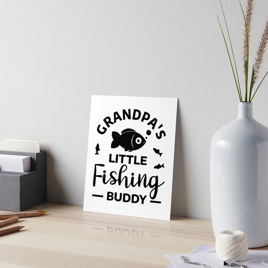 Funny Fishing Buddy Grandpa & Granddaughter Gift Art Board Print by  Stronzi