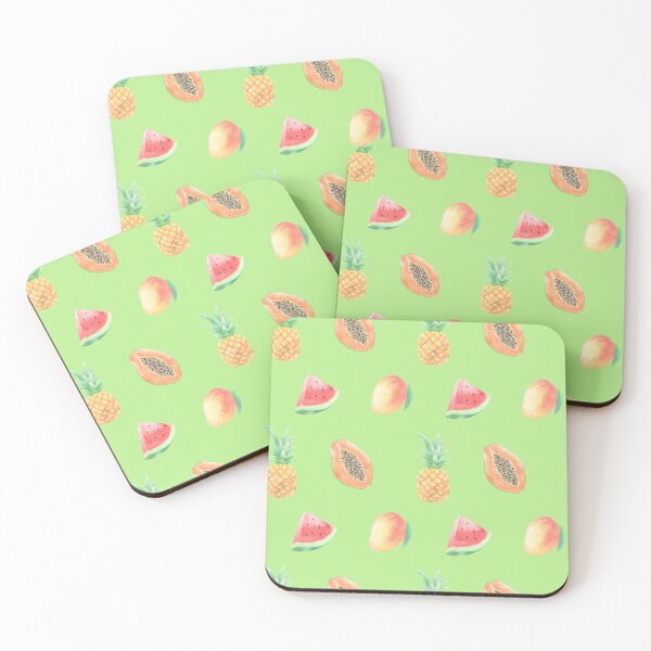 Item preview, Summer Tropical Fruit Pattern on Green designed and sold by Melissa Mielke.