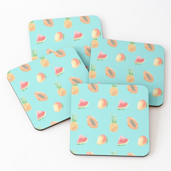 Item preview, Summer Tropical Fruit Pattern on Blue designed and sold by Melissa Mielke.