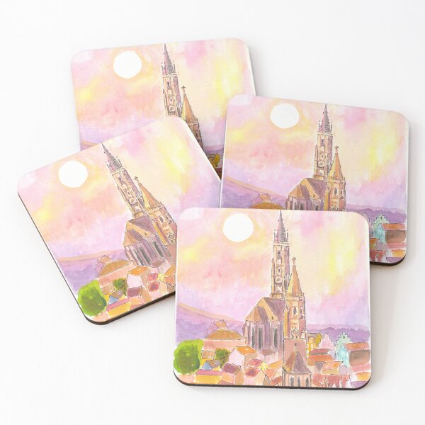 Item preview, Landshut Carossahöhe with Trausnitz Castle and Old Town in Sunset designed and sold by artshop77.