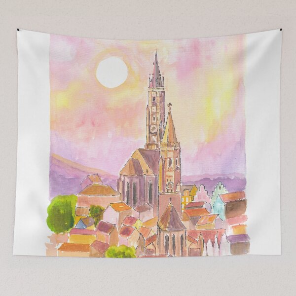 Item preview, Landshut Carossahöhe with Trausnitz Castle and Old Town in Sunset designed and sold by artshop77.