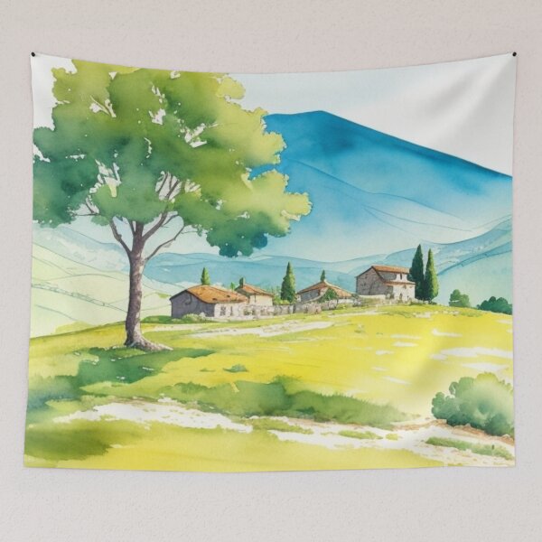 Item preview, Watercolour Landscape Of The Italian Apennine Mountain Range designed and sold by BBGIFTSUK.