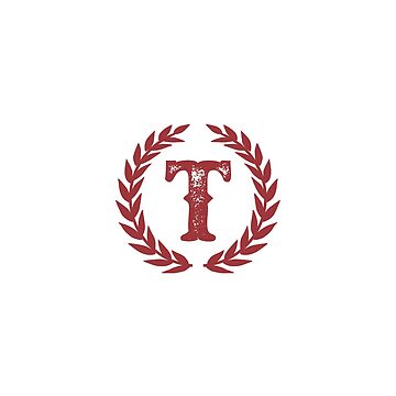 Artwork thumbnail, Rustic Red Monogram: Letter T by Jared Davies