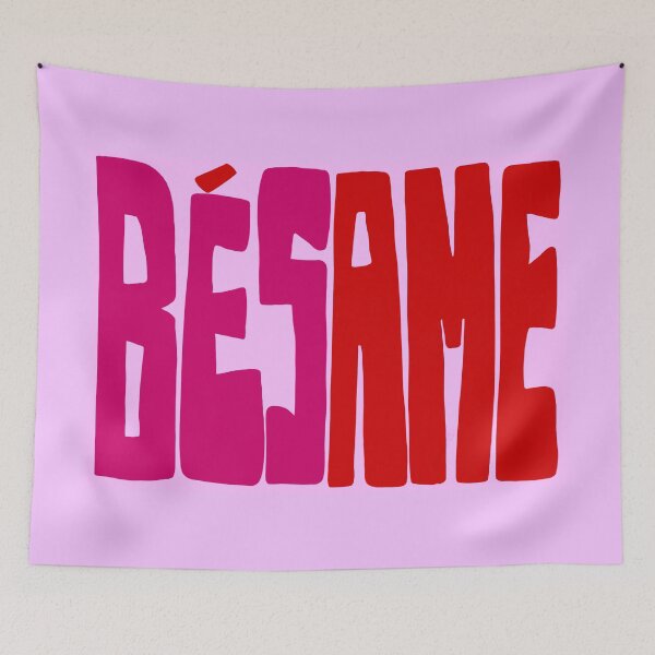 Aperçu de l'œuvre Impression de mot Besame créée et vendue par thehappylot.