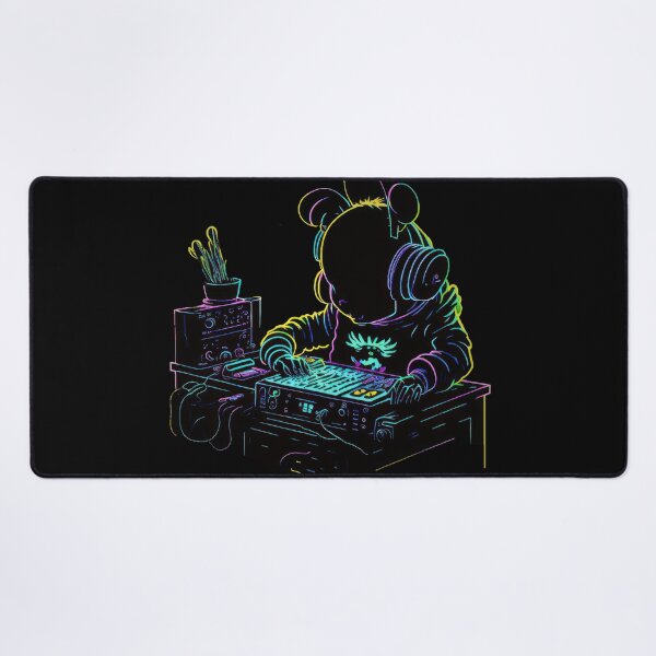 Item preview, Neon Bunny DJ: Retro Music Party Animal designed and sold by Just Art's Creations colinw2292@gmail.com.