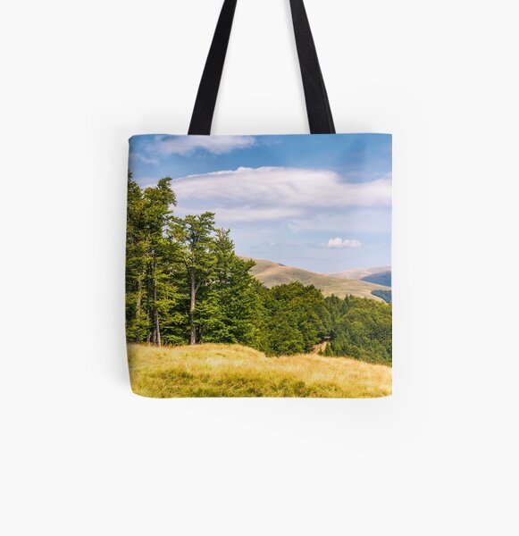 beech forests of Carpathian mountains All Over Print Tote Bag