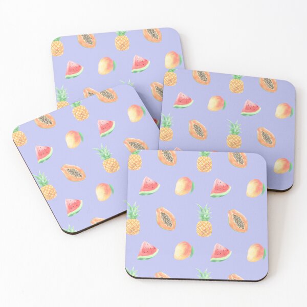Item preview, Summer Tropical Fruit Pattern on Purple designed and sold by Melissa Mielke.