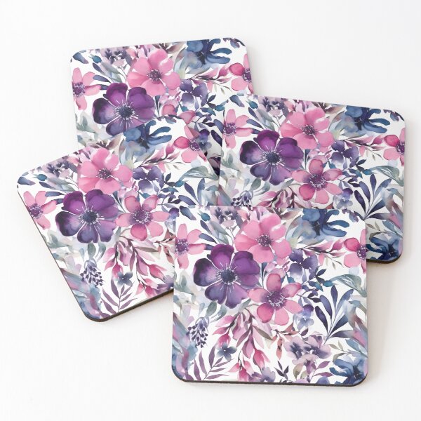 Item preview, Beautiful purple floral watercolor pattern  designed and sold by DaisyMarroquin.