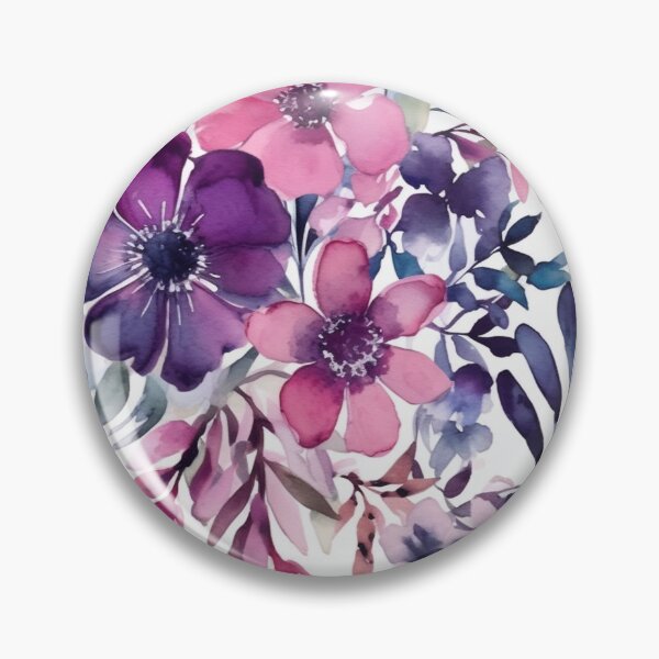 Item preview, Beautiful purple floral watercolor pattern  designed and sold by DaisyMarroquin.