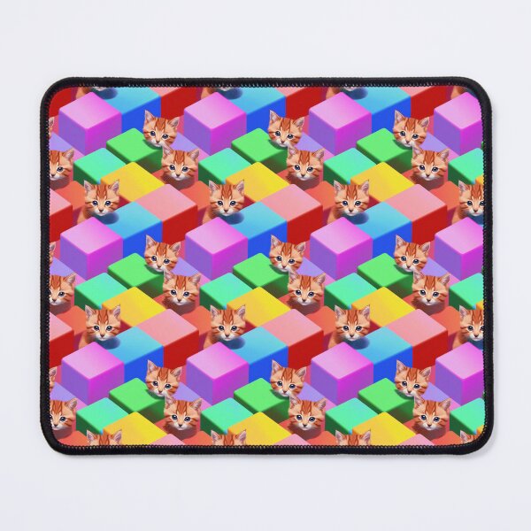 Item preview, Isometric Colorful Cubes and Orange Cat Heads Pattern designed and sold by Aaron2610.