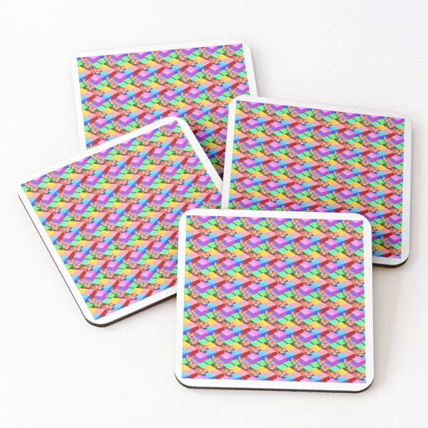 Item preview, Isometric Colorful Cubes and Orange Cat Heads Pattern designed and sold by Aaron2610.