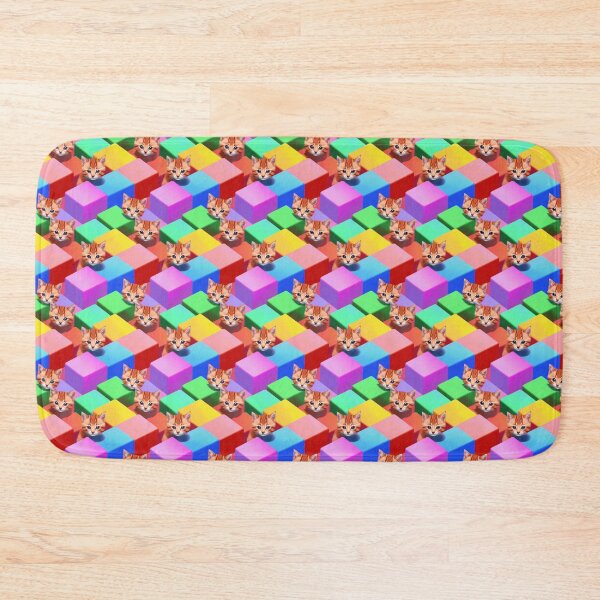 Item preview, Isometric Colorful Cubes and Orange Cat Heads Pattern designed and sold by Aaron2610.