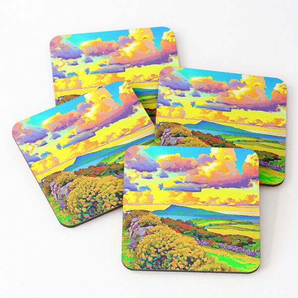 Item preview, Yellow Gorse Flowers of Ireland Pop Art Landscape designed and sold by LaRoach Digital Arts.