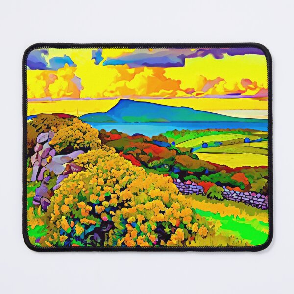 Item preview, Yellow Gorse Flowers of Ireland Pop Art Landscape designed and sold by LaRoach Digital Arts.