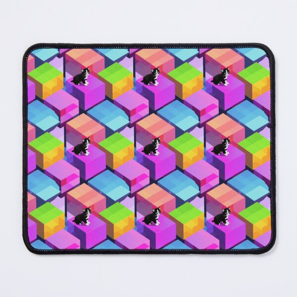 Item preview, Isometric Purple Cubes and Black and White Cat Pattern designed and sold by Aaron2610.