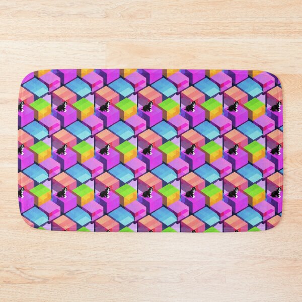 Item preview, Isometric Purple Cubes and Black and White Cat Pattern designed and sold by Aaron2610.