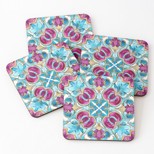 Item preview, Turquoise purple mosaic pattern designed and sold by DaisyMarroquin.