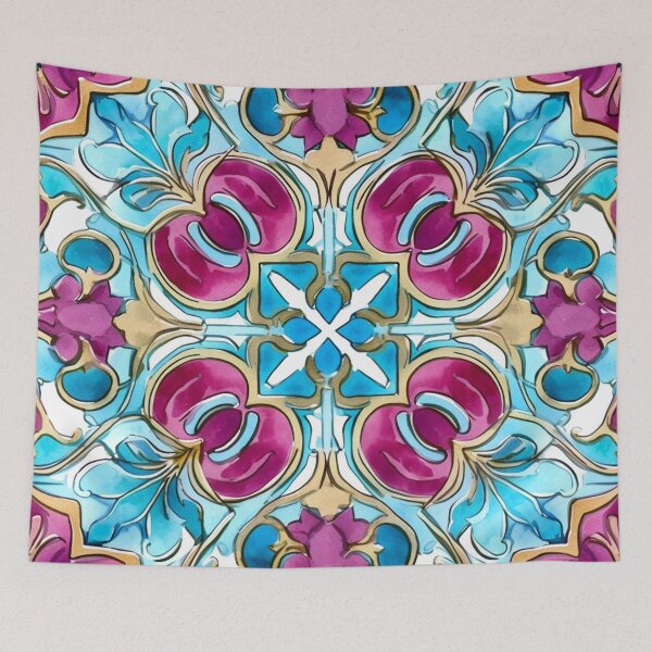 Item preview, Turquoise purple mosaic pattern designed and sold by DaisyMarroquin.