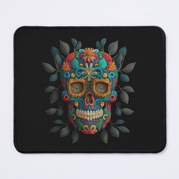 Item preview, Deluxe design made of embroidery skull textile Day of the Dead, Dia de los Muertos designed and sold by Tio-Tecun.